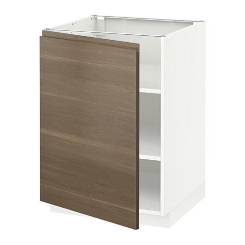 МЕТОД Напольный шкаф с полками - белый, Воксторп под грецкий орех, 60x60 см МЕТОД Напольный шкаф с полками - белый, Воксторп под грецкий орех, 60x60 см