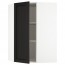 МЕТОД Угловой навесной шкаф с полками - белый, Лерх черная морилка, 68x100 см