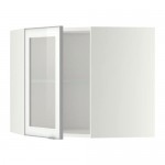 МЕТОД Углов навесн шк с полками/сткл дв - белый, Ютис матовое стекло/алюминий, 68x60 см МЕТОД Углов навесн шк с полками/сткл дв - белый, Ютис матовое стекло/алюминий, 68x60 см