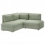 ВАЛЛЕНТУНА 3-местный угловой диван-кровать - Хилларед зеленый, Хилларед зеленый
