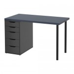 ALEX/LINNMON стол черный/серебристый ALEX/LINNMON стол черный/серебристый