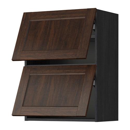 МЕТОД Навесной шкаф/2 дверцы, горизонтал - под дерево черный, Эдсерум под дерево коричневый, 60x80 см МЕТОД Навесной шкаф/2 дверцы, горизонтал - под дерево черный, Эдсерум под дерево коричневый, 60x80 см