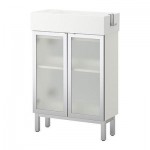 ЛИЛЛОНГЕН Шкаф под раковину с 2 дверц - алюминий, 60x27x93 см