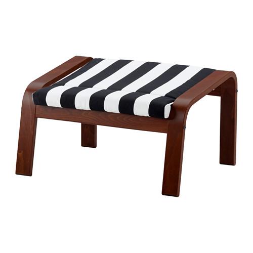 ПОЭНГ Табурет для ног - Стенли черный/белый, Стенли черный/белый ПОЭНГ Табурет для ног - Стенли черный/белый, Стенли черный/белый