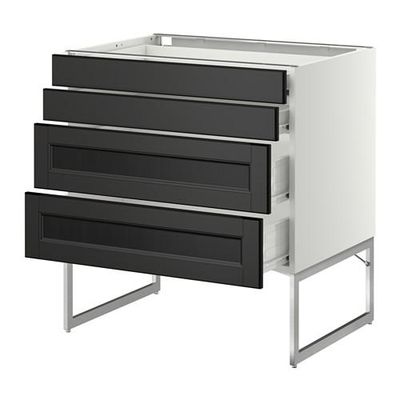 МЕТОД / ФОРВАРА Нплн шк 4 фронт/2 низк/2средн ящ - 80x60x60 см, Лаксарби черно-коричневый, белый МЕТОД / ФОРВАРА Нплн шк 4 фронт/2 низк/2средн ящ - 80x60x60 см, Лаксарби черно-коричневый, белый