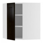 ФАКТУМ Шкаф навесной угловой - Рамшё черно-коричневый, 60x70 см