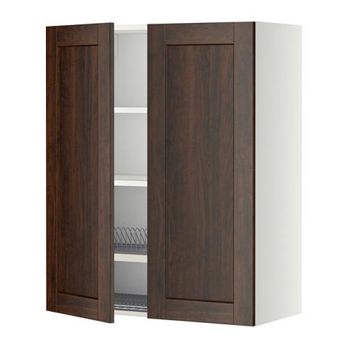 МЕТОД Навесной шкаф с посуд суш/2 дврц - белый, Эдсерум под дерево коричневый, 80x100 см МЕТОД Навесной шкаф с посуд суш/2 дврц - белый, Эдсерум под дерево коричневый, 80x100 см