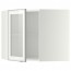 МЕТОД Углов навесн шк с полками/сткл дв - белый, Ютис матовое стекло/алюминий, 68x60 см
