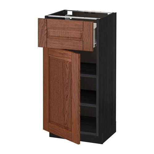 МЕТОД / ФОРВАРА Напольный шкаф с ящиком/дверью - 40x37 см, Филипстад коричневый, под дерево черный