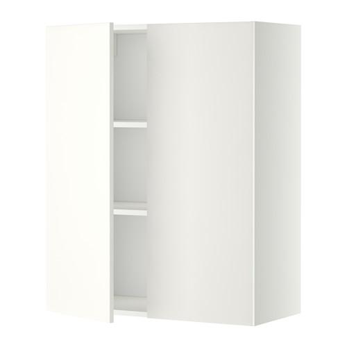 МЕТОД Навесной шкаф с полками/2дверцы - белый, Хэггеби белый, 80x100 см