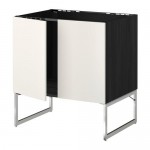 МЕТОД Напольн шкаф д раковины+2 двери - под дерево черный, Веддинге белый МЕТОД Напольн шкаф д раковины+2 двери - под дерево черный, Веддинге белый