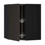 МЕТОД Угл нвсн шкф с вращающ секц - под дерево черный, Кунгсбакка антрацит, 68x80 см МЕТОД Угл нвсн шкф с вращающ секц - под дерево черный, Кунгсбакка антрацит, 68x80 см