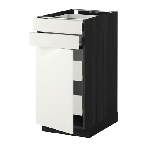 МЕТОД / ФОРВАРА Нплн шк двр/2фрнт/2нзк/2срд ящ - под дерево черный, Хэггеби белый, 40x60 см