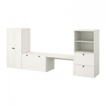 СТУВА Комбинация д/хранен со скамьей - белая морилка