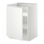 МЕТОД Напольный шкаф с полками - 60x60 см, Нодста белый/алюминий, белый