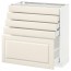 МЕТОД / МАКСИМЕРА Напольный шкаф с 5 ящиками - белый, Будбин белый с оттенком, 80x37 см