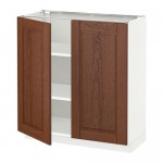 МЕТОД Напол шкаф с полками/2двери - белый, Филипстад коричневый, 80x37 см МЕТОД Напол шкаф с полками/2двери - белый, Филипстад коричневый, 80x37 см