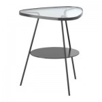 УЛЬСБЕРГ Тумба прикроватная - темно-серый/матовое стекло