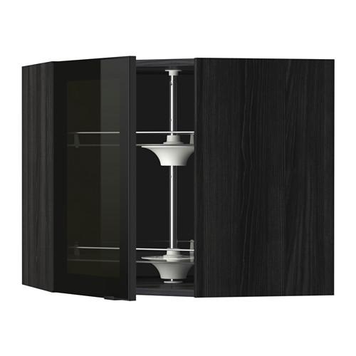 МЕТОД Углов навесн шк с врщ скц/сткл дв - под дерево черный, Ютис дымчатое стекло/черный, 68x60 см МЕТОД Углов навесн шк с врщ скц/сткл дв - под дерево черный, Ютис дымчатое стекло/черный, 68x60 см