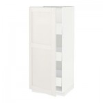 МЕТОД / МАКСИМЕРА Высокий шкаф с ящиками - 60x60x140 см, Сэведаль белый, белый