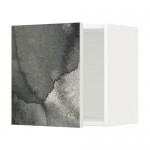 МЕТОД Шкаф навесной - белый, Кальвиа с печатным рисунком, 40x40 см