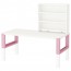 ПОЛЬ Письменн стол с полками - белый/розовый