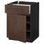 МЕТОД / МАКСИМЕРА Напольный шкаф с ящиком/дверью - под дерево черный, Эдсерум под дерево коричневый, 60x60 см