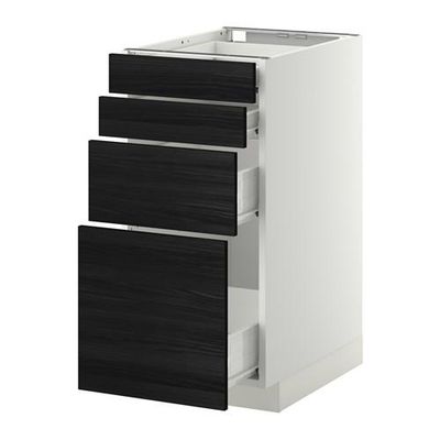 МЕТОД / ФОРВАРА Напольн шкаф 4 фронт панели/4 ящика - 40x60 см, Тингсрид под дерево черный, белый МЕТОД / ФОРВАРА Напольн шкаф 4 фронт панели/4 ящика - 40x60 см, Тингсрид под дерево черный, белый