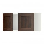 МЕТОД Навесной шкаф с 2 дверями - белый, Эдсерум под дерево коричневый МЕТОД Навесной шкаф с 2 дверями - белый, Эдсерум под дерево коричневый
