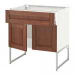 МЕТОД / МАКСИМЕРА Напол шкаф/полки/ящик/2двери - белый, Филипстад коричневый, 80x60x60 см