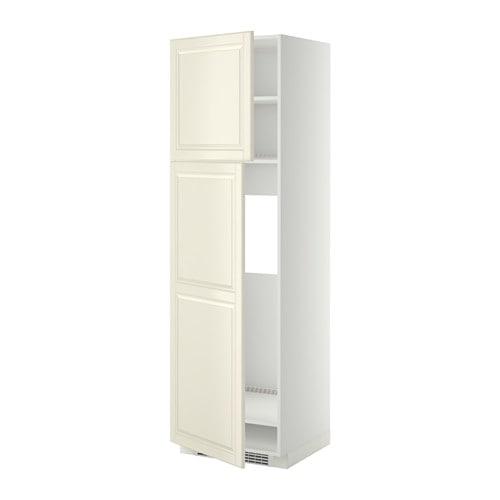 МЕТОД Высокий шкаф д/холодильника/2дверцы - белый, Будбин белый с оттенком, 60x60x200 см