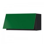 МЕТОД Горизонтальный навесной шкаф - 80x40 см, Флэди зеленый, под дерево черный