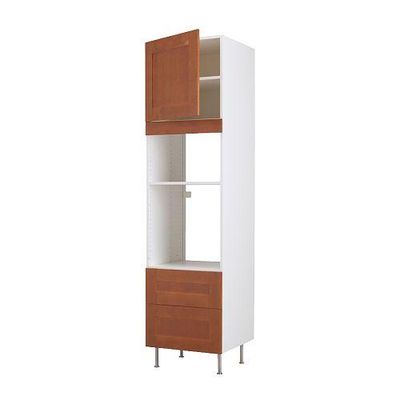 ФАКТУМ Высок шкаф для СВЧ/духов+ящ/дверь - Эдель классический коричневый, 60x233 см