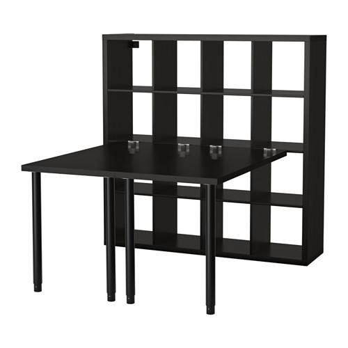 KALLAX стол, комбинация черно-коричневый 147x159x147 cm