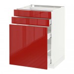 МЕТОД / МАКСИМЕРА Нплн шк с вдв мдл/2 фрнт - 60x60 см, Рингульт глянцевый красный, белый