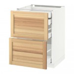 МЕТОД / МАКСИМЕРА Напл шк 2 фрнт/2низ/1срд/1 выс ящ - белый, Торхэмн естественный ясень, 60x60 см