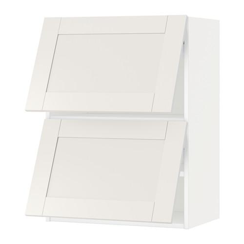 МЕТОД Навесной шкаф/2 дверцы, горизонтал - белый, Сэведаль белый, 60x80 см