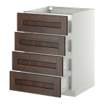МЕТОД / ФОРВАРА Напольн шкаф 4 фронт панели/4 ящика - 60x60 см, Эдсерум под дерево коричневый, белый МЕТОД / ФОРВАРА Напольн шкаф 4 фронт панели/4 ящика - 60x60 см, Эдсерум под дерево коричневый, белый