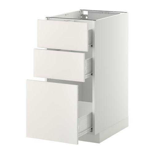 МЕТОД / ФОРВАРА Напольный шкаф с 3 ящиками - белый, Веддинге белый, 40x60 см МЕТОД / ФОРВАРА Напольный шкаф с 3 ящиками - белый, Веддинге белый, 40x60 см