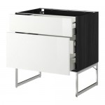 МЕТОД / МАКСИМЕРА Наполн шк 2 фрнт/3 средн ящ - под дерево черный, Рингульт глянцевый белый, 80x60x60 см МЕТОД / МАКСИМЕРА Наполн шк 2 фрнт/3 средн ящ - под дерево черный, Рингульт глянцевый белый, 80x60x60 см