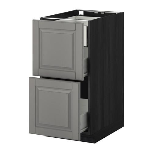 МЕТОД / ФОРВАРА Наполн шк 2 фрнт/3 средн ящ - под дерево черный, Будбин серый, 40x60 см МЕТОД / ФОРВАРА Наполн шк 2 фрнт/3 средн ящ - под дерево черный, Будбин серый, 40x60 см