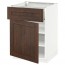 МЕТОД / ФОРВАРА Напольный шкаф с ящиком/дверью - белый, Эдсерум под дерево коричневый, 60x60 см