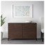 БЕСТО Комбинация для хранения с дверцами - черно-коричневый/Сельсвикен глянцевый/коричневый