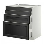 МЕТОД / ФОРВАРА Напольн шкаф 4 фронт панели/4 ящика - 80x60 см, Лаксарби черно-коричневый, белый МЕТОД / ФОРВАРА Напольн шкаф 4 фронт панели/4 ящика - 80x60 см, Лаксарби черно-коричневый, белый