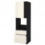 МЕТОД / МАКСИМЕРА Высок шкаф д духов+дверь/2 ящика - под дерево черный, Хитарп белый с оттенком, 60x60x200 см