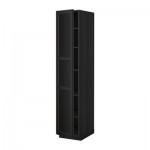 МЕТОД Высок шкаф с полками - 40x60x200 см, Лаксарби черно-коричневый, под дерево черный МЕТОД Высок шкаф с полками - 40x60x200 см, Лаксарби черно-коричневый, под дерево черный