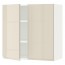 МЕТОД Навесной шкаф с полками/2дверцы - белый, Воксторп глянцевый светло-бежевый, 80x80 см