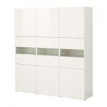 БЕСТО Комбинация д/хранения+стекл дверц - белый/глянцевый белый БЕСТО Комбинация д/хранения+стекл дверц - белый/глянцевый белый