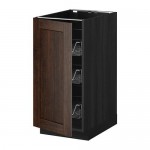 МЕТОД Напольный шкаф с проволочн ящиками - под дерево черный, Эдсерум под дерево коричневый, 40x60 см МЕТОД Напольный шкаф с проволочн ящиками - под дерево черный, Эдсерум под дерево коричневый, 40x60 см