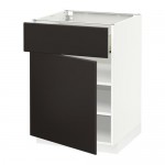 МЕТОД / ФОРВАРА Напольный шкаф с ящиком/дверью - белый, Кунгсбакка антрацит, 60x60 см МЕТОД / ФОРВАРА Напольный шкаф с ящиком/дверью - белый, Кунгсбакка антрацит, 60x60 см